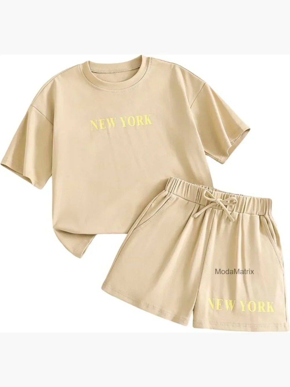 Girls 2 Piece Oversized T-Shirt and Shorts Set Summer Outfit